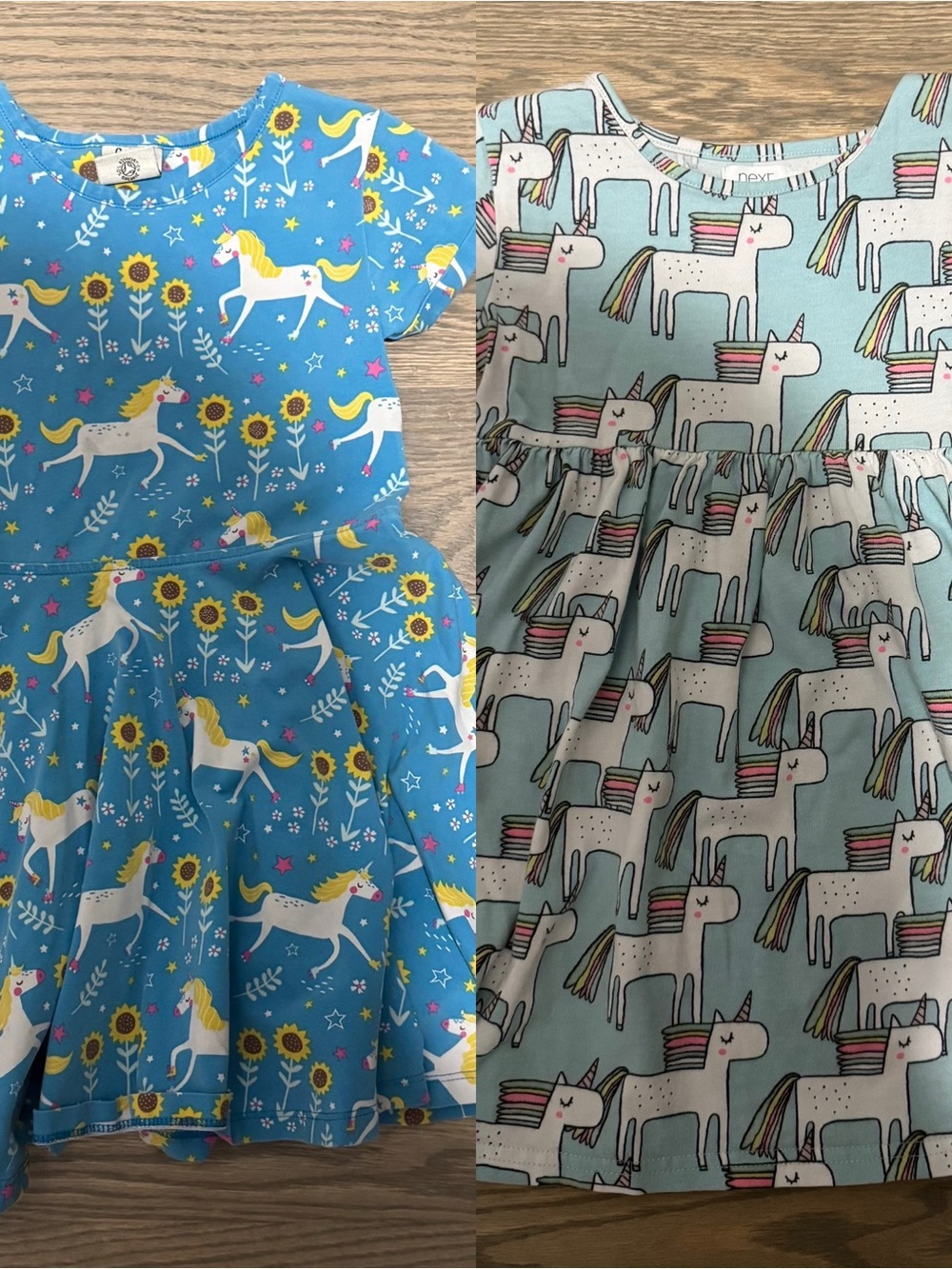 Girls 3/4 Unicorn Twirl Dress Bundle - Frugi/Next UK brands
